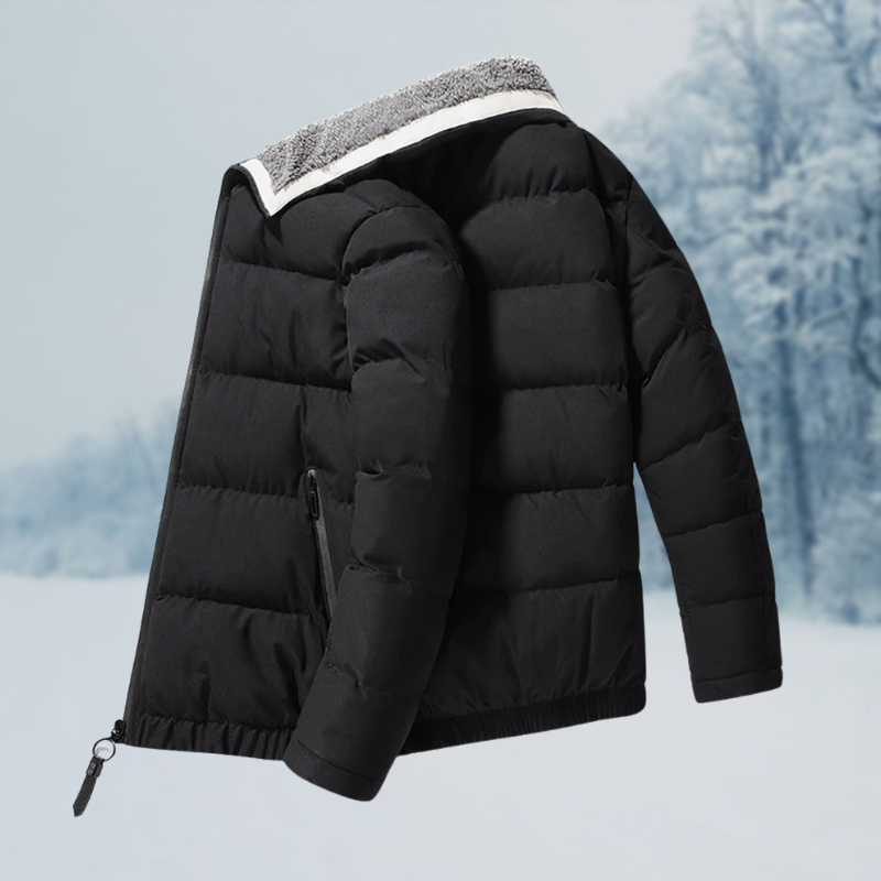 Veste Doudoune Homme avec Doublure Sherpa et Poches Zippées - Idéale pour Temps Froid