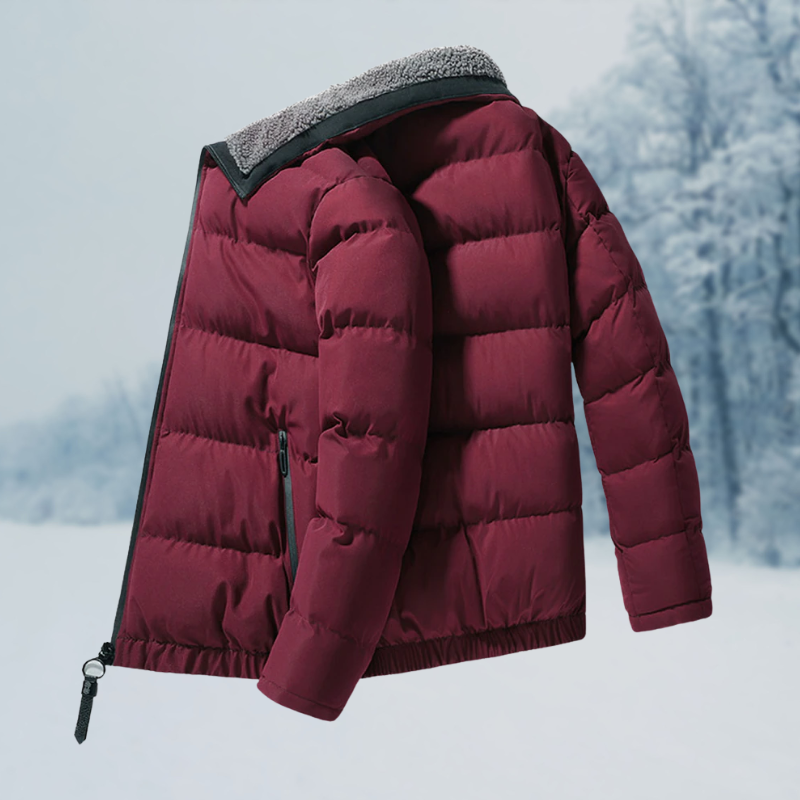 Veste Doudoune Homme avec Doublure Sherpa et Poches Zippées - Idéale pour Temps Froid