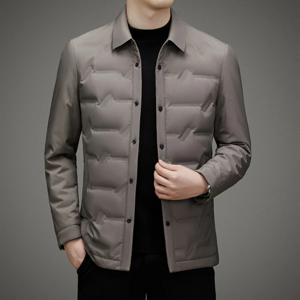 Veste Matelassée Légère pour Homme avec Col Chemise et Rembourrage en Duvet