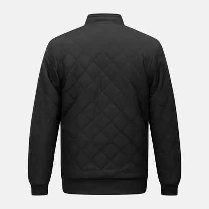 Lightweight Quilted Jacket for Men with Stand-up Collar and Zipped Pockets