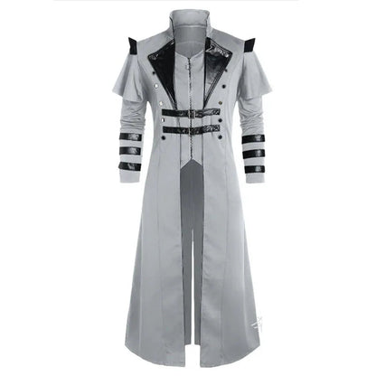 Gothic Steampunk Trench Coat in Polyester for Halloween Costume