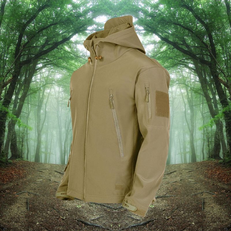 Veste d'extérieur imperméable pour hommes - Coupe militaire en polyester et coton