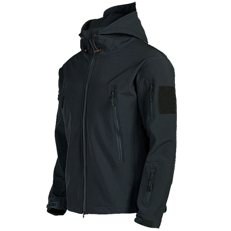 Veste d'extérieur imperméable pour hommes - Coupe militaire en polyester et coton