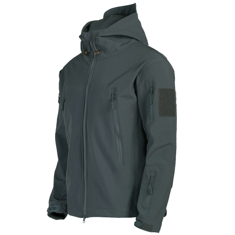 Veste d'extérieur imperméable pour hommes - Coupe militaire en polyester et coton