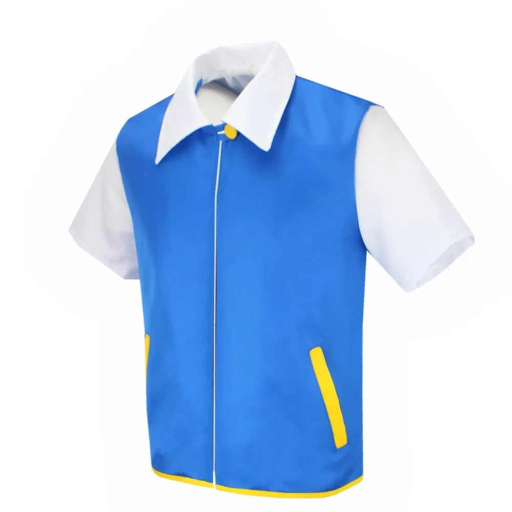Ash Ketchum Cosplay Jacket for Children – 2025 Halloween Vest in Polyester