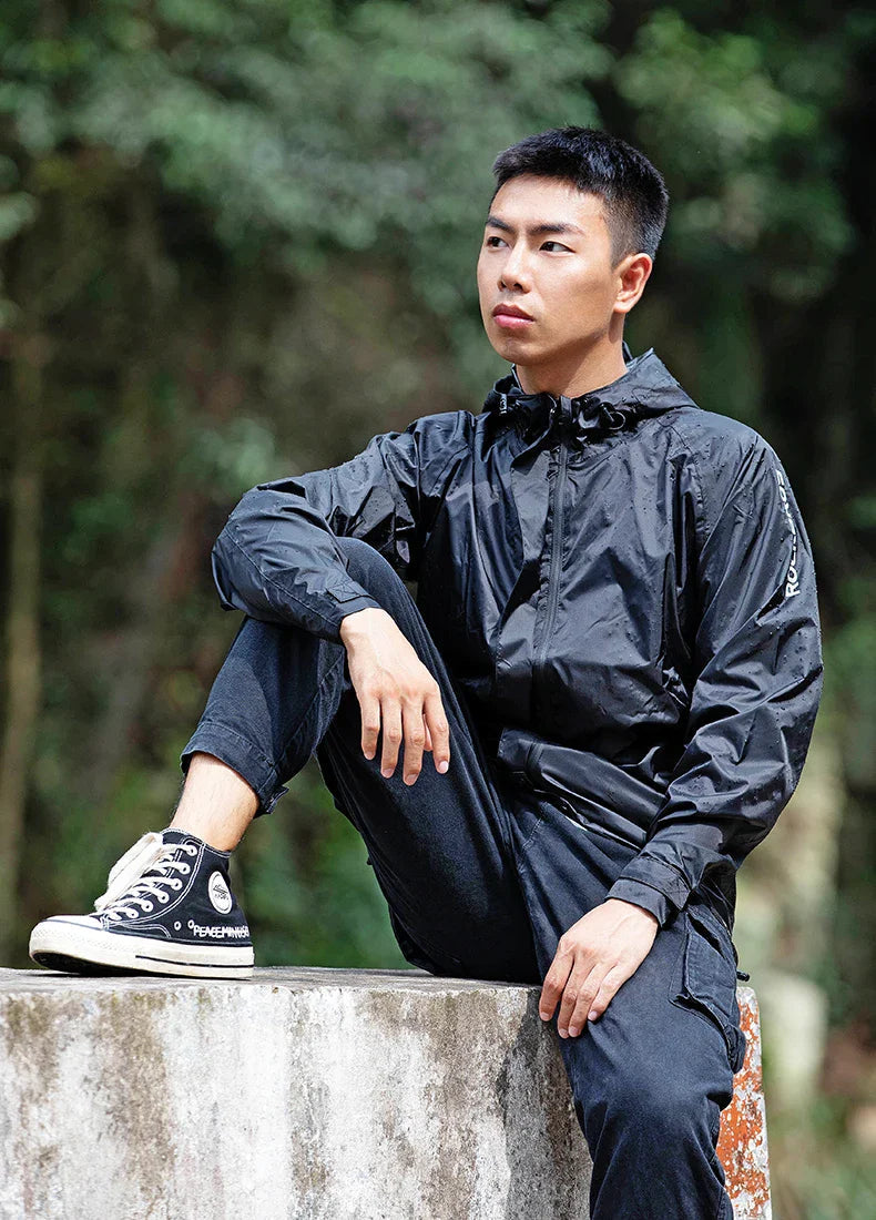 Waterproof Cycling Jacket for Men with Nylon Hood – Breathable and Windproof
