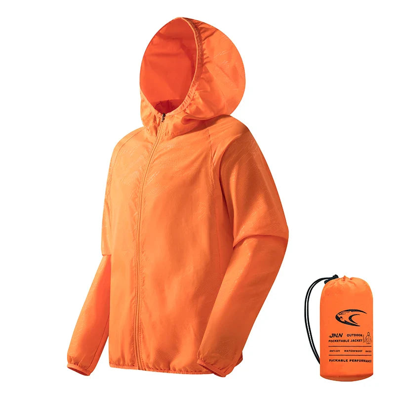 Veste de Randonnée Imperméable Homme avec Capuche, Séchage Rapide, Respirante et Compacte - Polyester