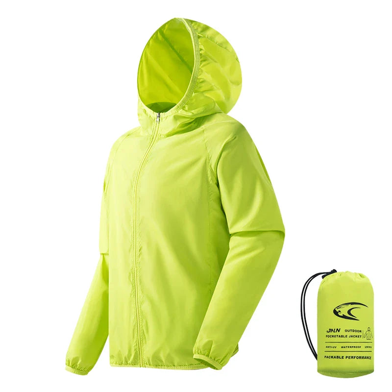 Veste de Randonnée Imperméable Homme avec Capuche, Séchage Rapide, Respirante et Compacte - Polyester