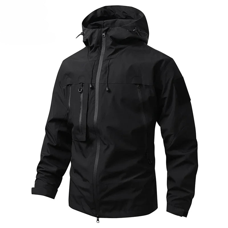 Waterproof Hiking Jacket for Men with Hood – Oversize Polyester
