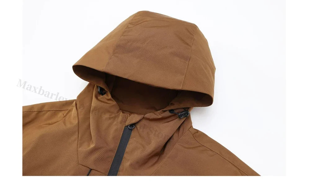 Veste de Randonnée Imperméable pour Homme avec Capuche – Polyester Oversize