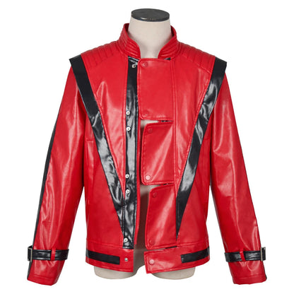 Red Leather Jacket Leather Effect for Halloween Costume – Iconic Style Inspired by Michael Jackson