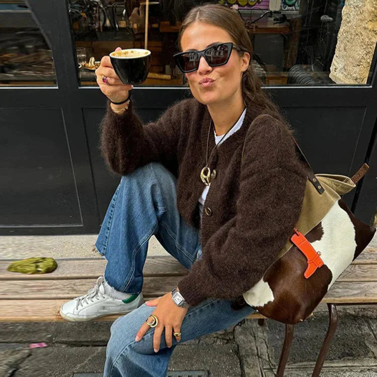 Wanda Cardigan | Waist-Length Wool-Mohair Blend