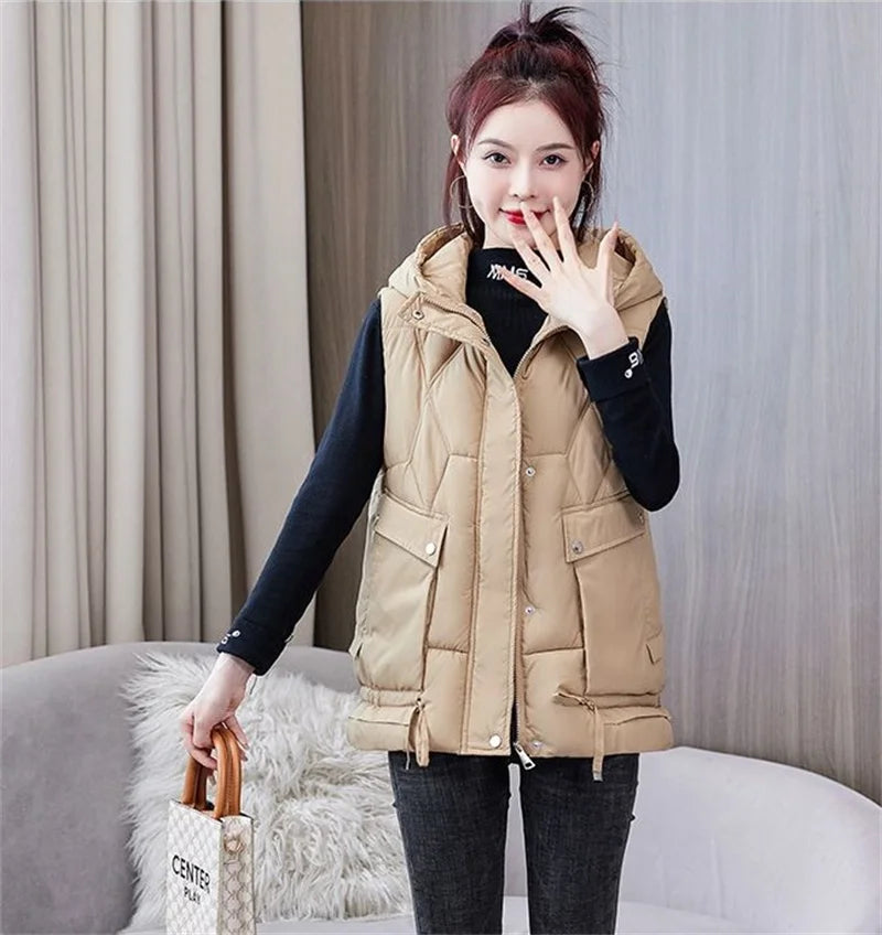Wanda Puffer Vest | Hooded, Mid-Length, Insulated