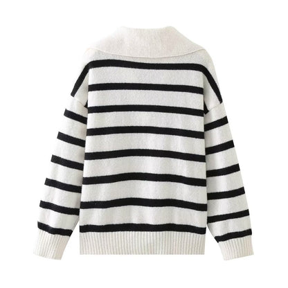 Wanda Striped Sweater | V-Neck, Relaxed Fit