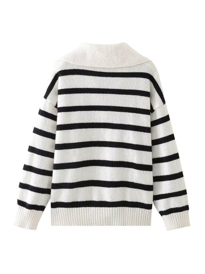 Wanda Striped Sweater | V-Neck, Relaxed Fit