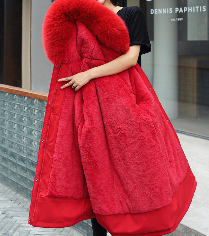 Manteau d'hiver Wanda | Fourrure synthétique, silhouette trapèze