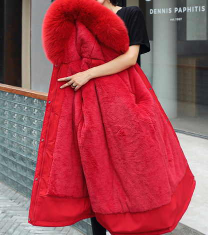 Manteau d'hiver Wanda | Fourrure synthétique, silhouette trapèze