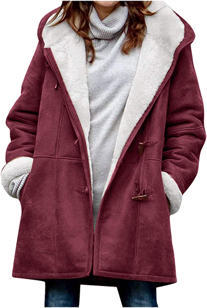 Wanda Winter Jacket | Hooded, Faux-Suede