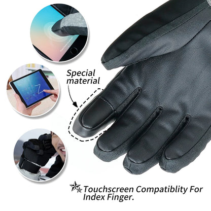 Waterproof Ski Gloves with Touchscreen Function – Thermal Snowboard Gloves for Men and Women