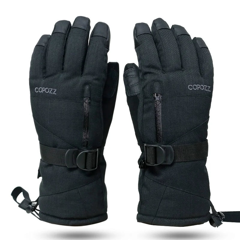 Waterproof Ski Gloves with Touchscreen Function – Thermal Snowboard Gloves for Men and Women