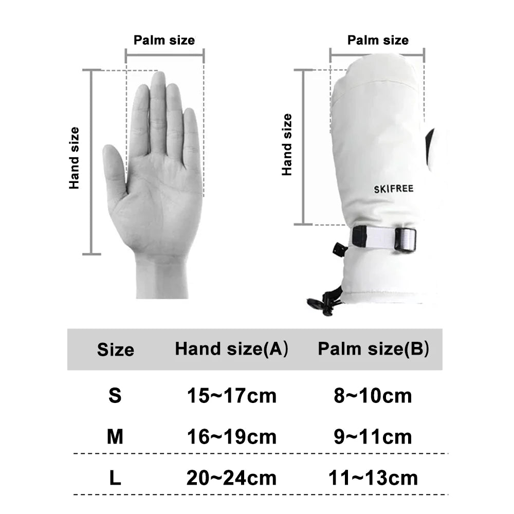 Waterproof Thermal Ski Gloves with Anti-Slip Palm and Adjustable Wrist Strap – Unisex Winter Snow Mittens