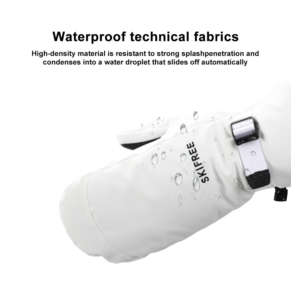 Waterproof Thermal Ski Gloves with Anti-Slip Palm and Adjustable Wrist Strap – Unisex Winter Snow Mittens