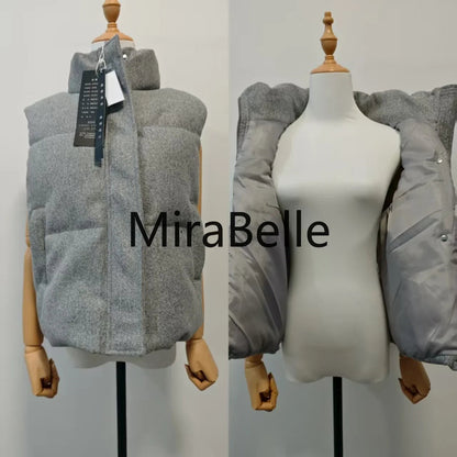 Wava Women's Puffer Vest | Quilted Polyester, High Funnel Collar