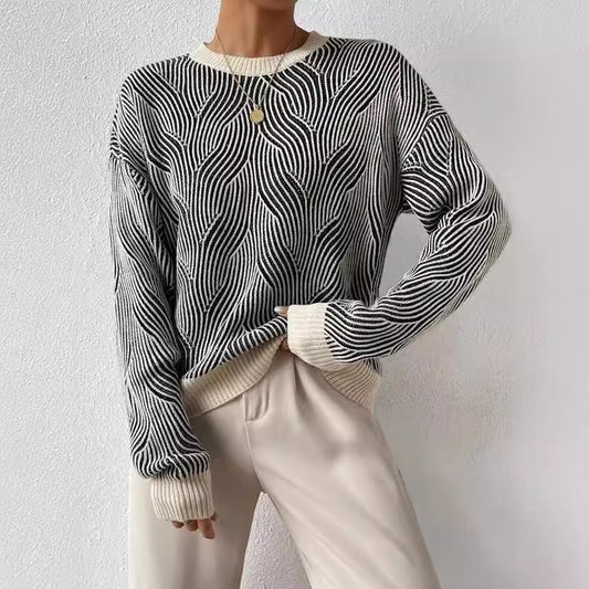 Wavy Knit Sweater | Turtleneck, Soft Texture