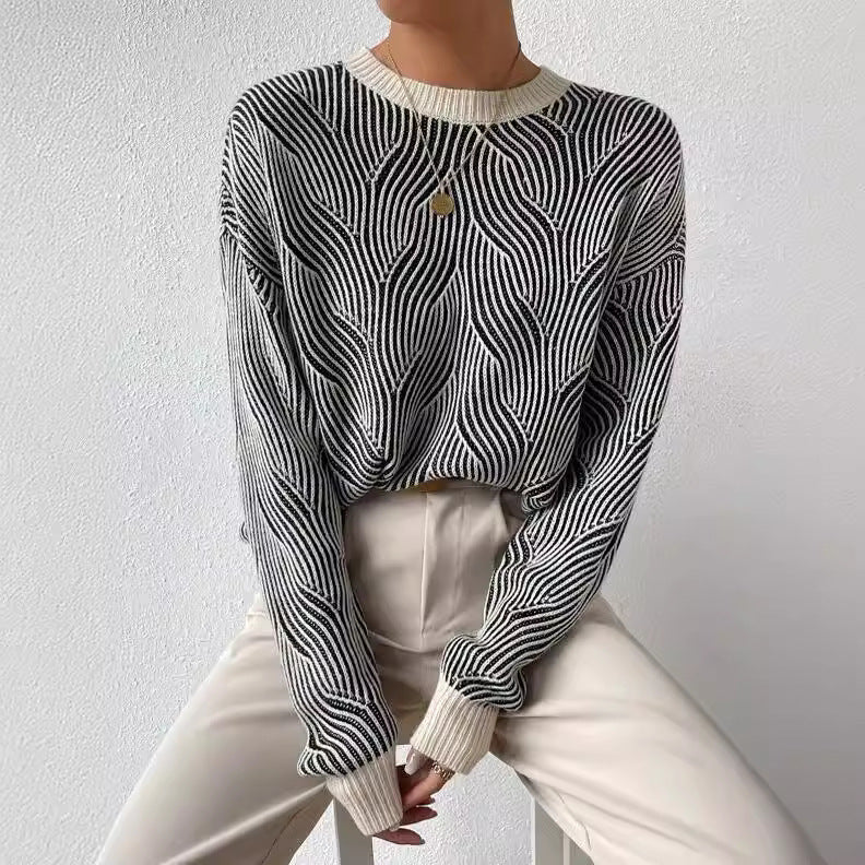 Wavy Knit Sweater | Turtleneck, Soft Texture