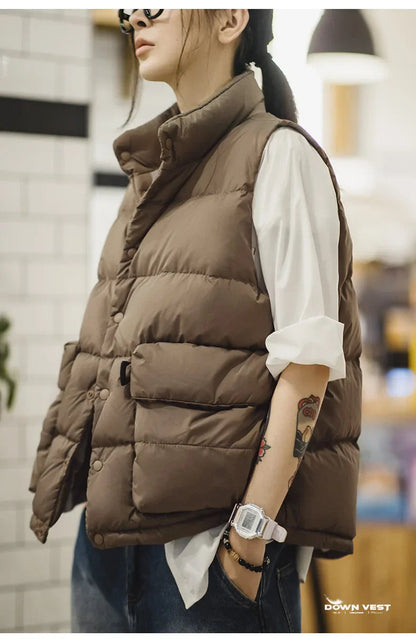 Wendy Down Vest | Lightweight, Boxy Quilted