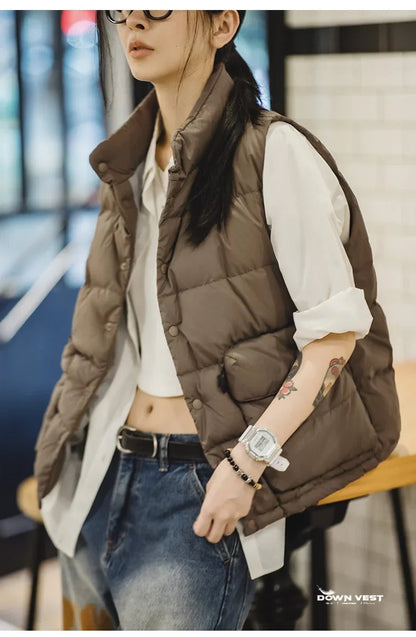 Wendy Down Vest | Lightweight, Boxy Quilted