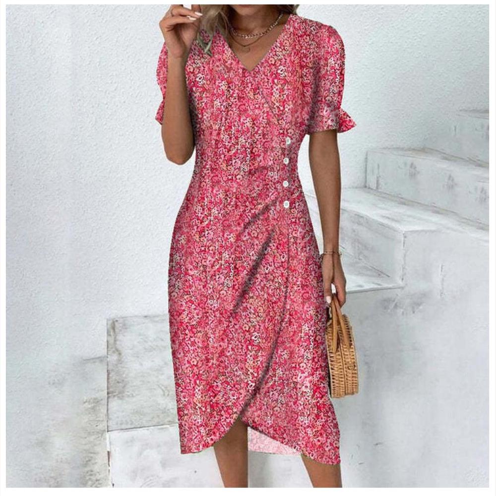 Elegant Long Women's Dress with Buttons in Cotton and Linen – Comfort and Contemporary Style
