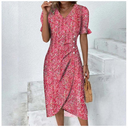 Elegant Long Women's Dress with Buttons in Cotton and Linen – Comfort and Contemporary Style