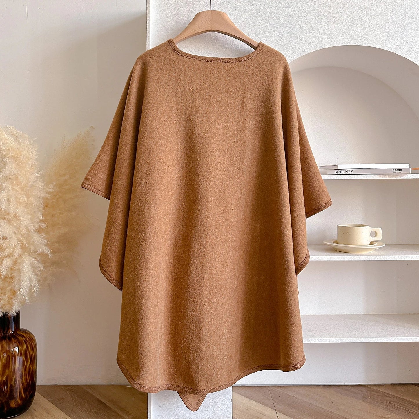 Wina Poncho | Draped Cape with Knot Detail