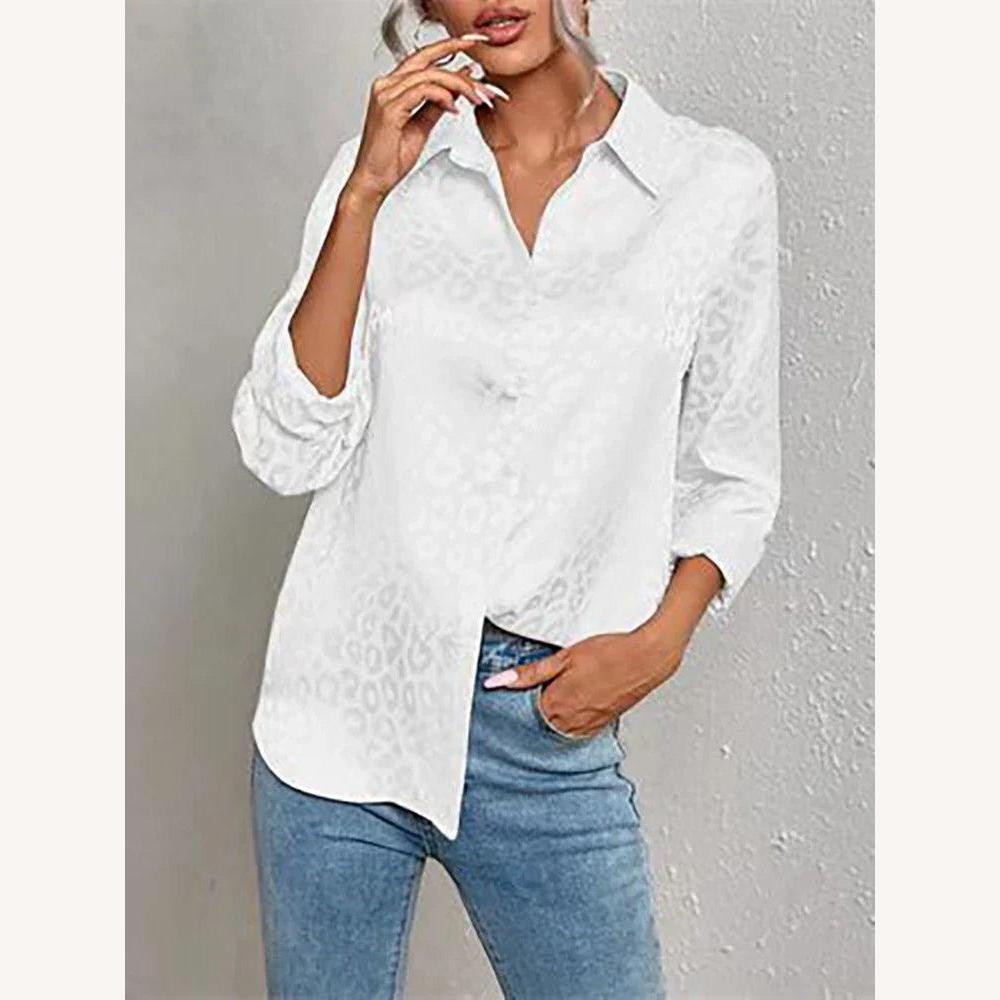 Variant image for Chemisier Satiné Léopard Femme à Manches Longues – Élégance Chic et Confort pour Toutes Occasions-6