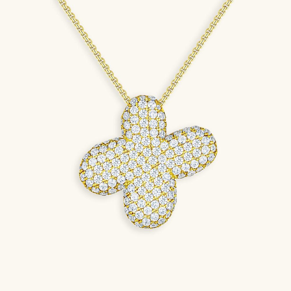 Variant image for Collier Femme Or 18 Carats avec Pendentif Initial et Diamant Simulant 18 pouces-24