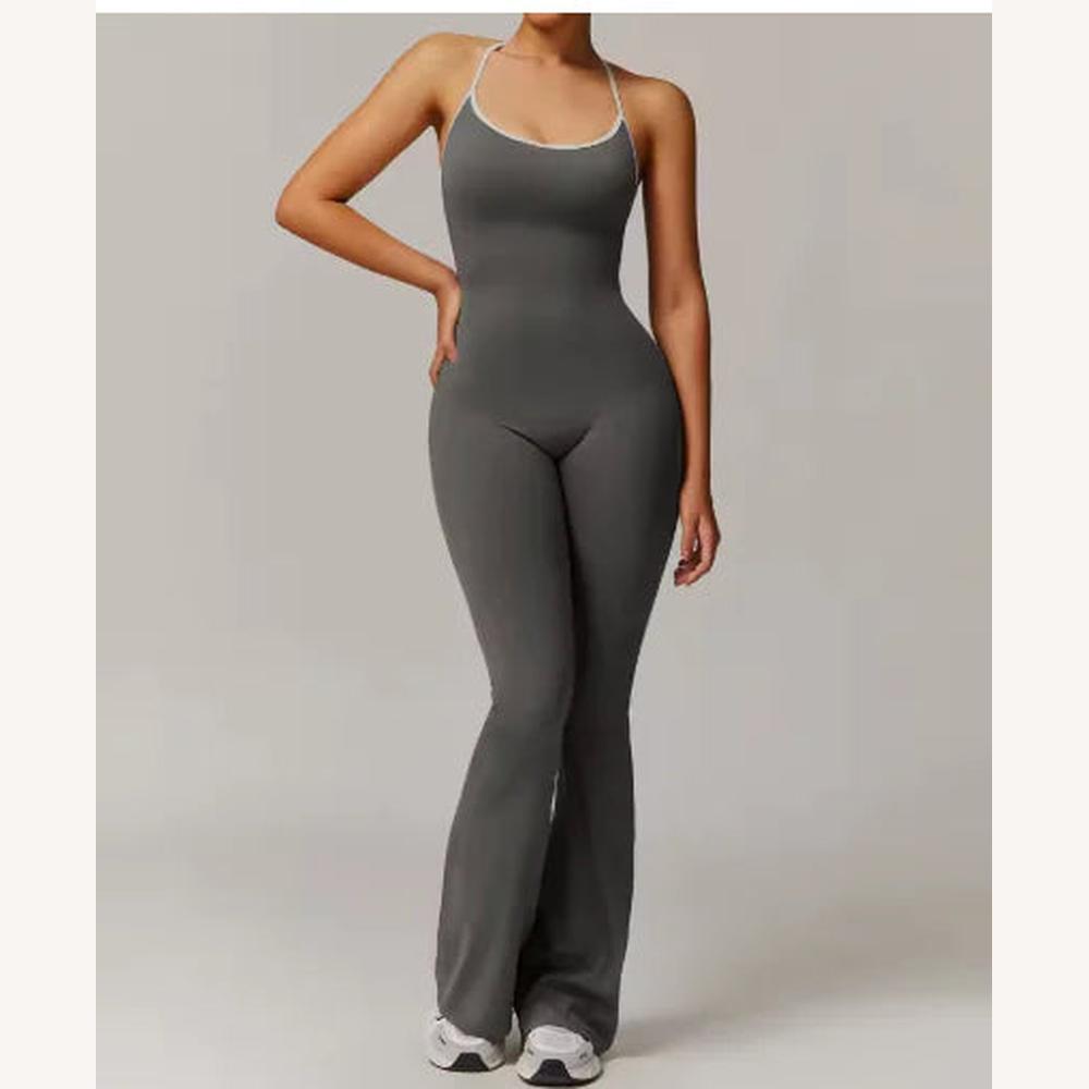 Chic Women's Backless Jumpsuit – Fitted and Breathable Activewear for Sports and Leisure