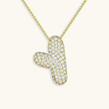 Variant image for Collier Femme Or 18 Carats avec Pendentif Initial et Diamant Simulant 18 pouces-25