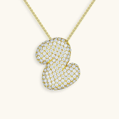 Variant image for Collier Femme Or 18 Carats avec Pendentif Initial et Diamant Simulant 18 pouces-26