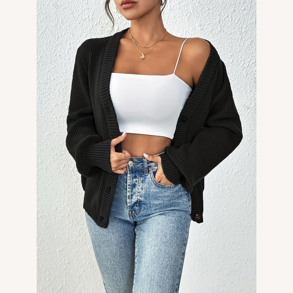 Cardigan Femme en Maille Épaisse Boutonné – Confortable et Polyvalent, Idéal pour un Look Tendance