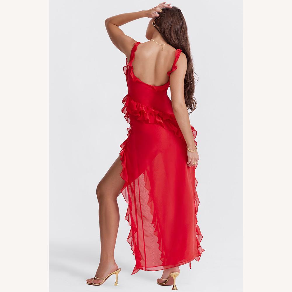 Long Chic and Flowing Women's Dress - Natural Elegance for All Occasions, Soft and Comfortable Fabric