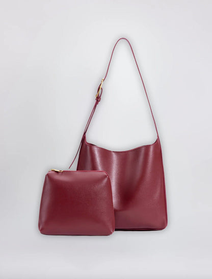 Elegant Women's Shoulder Bag in Synthetic Leather for 13-Inch Laptop - Compact and Practical