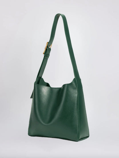 Elegant Women's Shoulder Bag in Synthetic Leather for 13-Inch Laptop - Compact and Practical