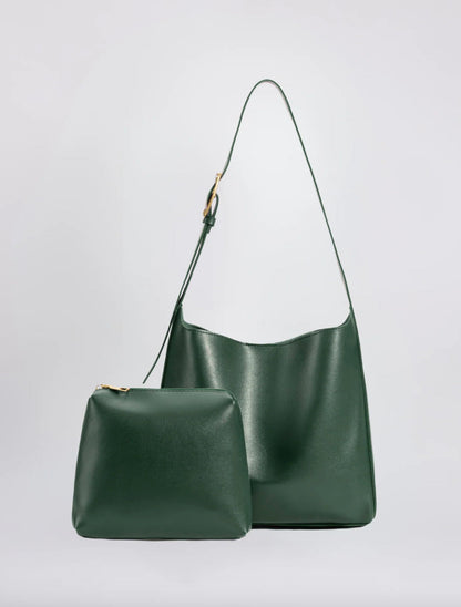 Elegant Women's Shoulder Bag in Synthetic Leather for 13-Inch Laptop - Compact and Practical