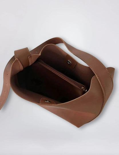 Elegant Women's Shoulder Bag in Synthetic Leather for 13-Inch Laptop - Compact and Practical