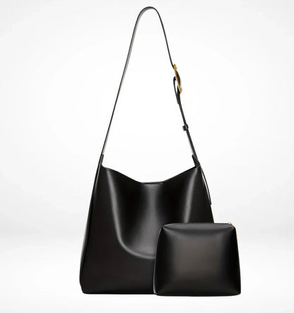 Elegant Women's Shoulder Bag in Synthetic Leather for 13-Inch Laptop - Compact and Practical