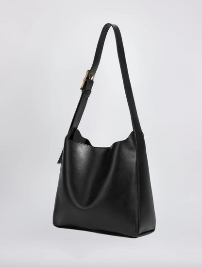 Elegant Women's Shoulder Bag in Synthetic Leather for 13-Inch Laptop - Compact and Practical