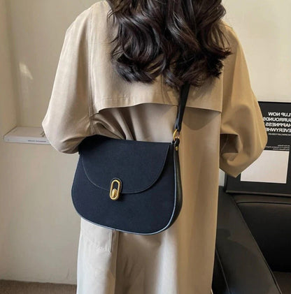 Women's Shoulder Bag in Faux Suede Leather with Adjustable Straps – Elegant and Practical for Daily Use