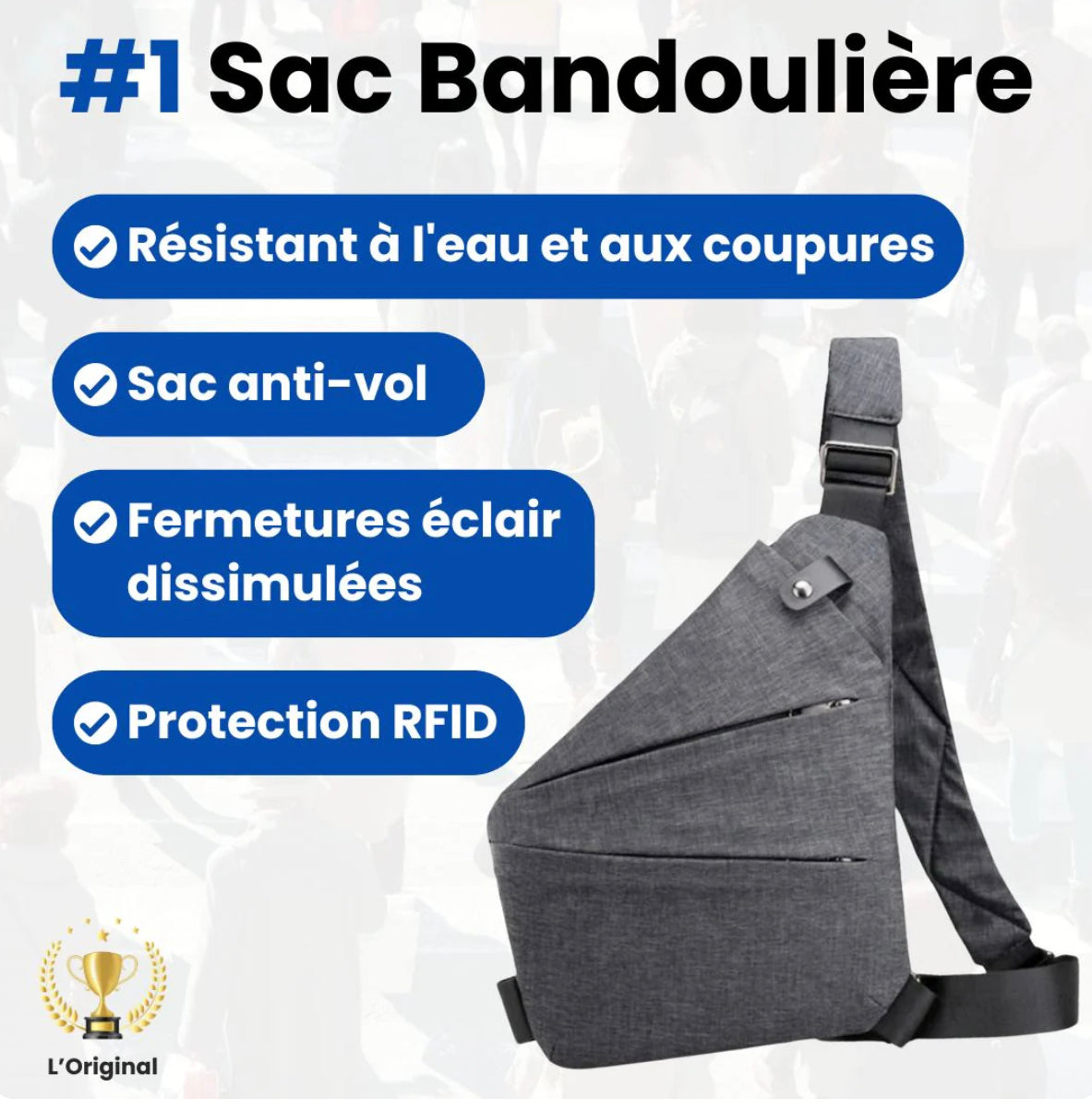 Sac Antivol Femme en Nylon à Rayures – Pratique et Élégant, Sac à Main et Bandoulière pour Sorties et Voyages