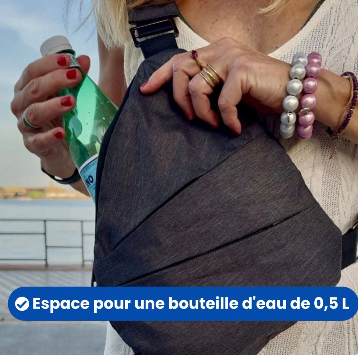 Sac Antivol Femme en Nylon à Rayures – Pratique et Élégant, Sac à Main et Bandoulière pour Sorties et Voyages